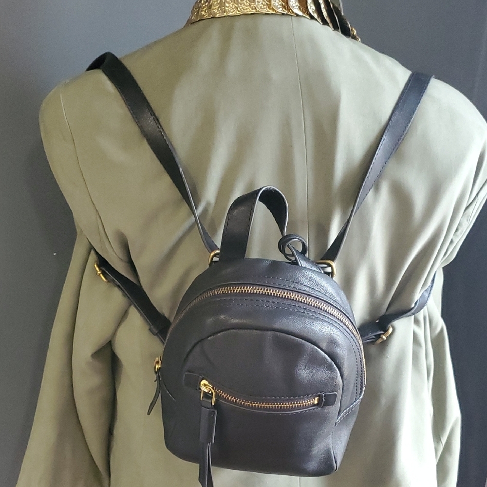 Fossil Midnight Black Backpack with Gold Accents - Picture 5 of 14